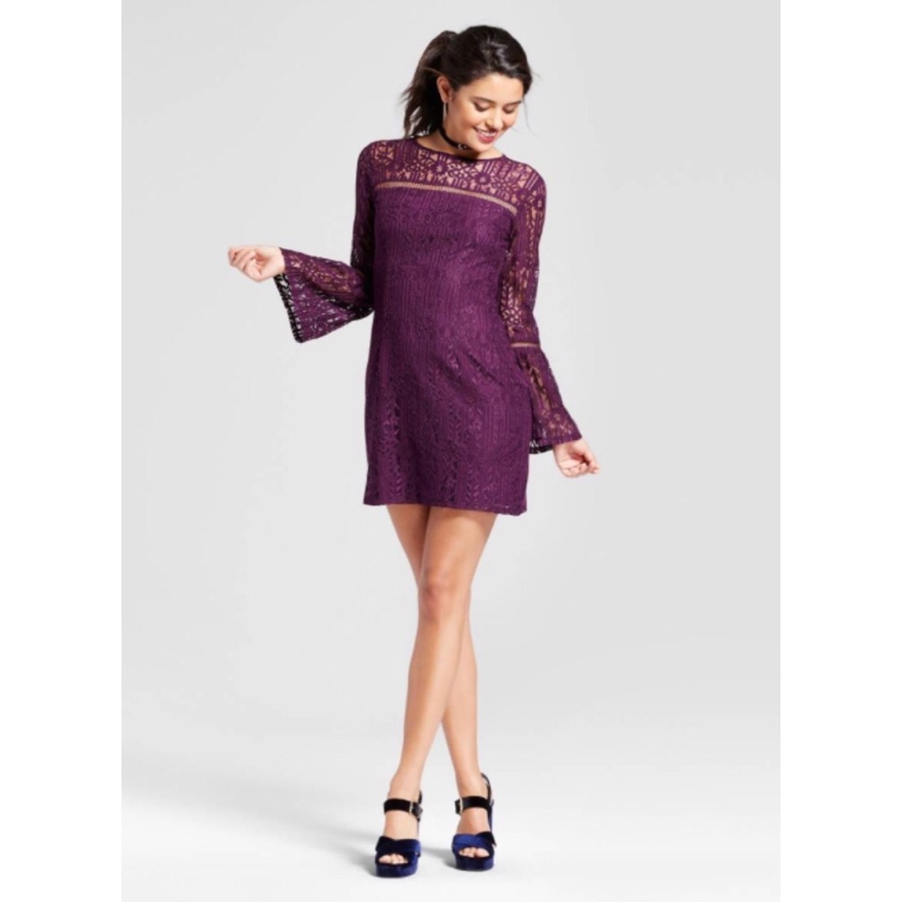 Target/Xhiloration Boho Lace Dress w Bell Sleeve